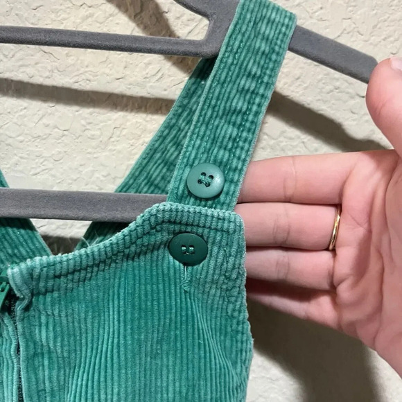 Vtg 90s Teal Green Corduroy Overalls 18 Months Toddler Boy Girl Colorful Classic - Picture 8 of 11